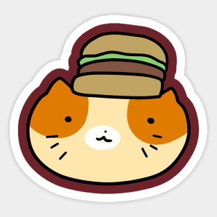 Hamburger Cat Face Sticker